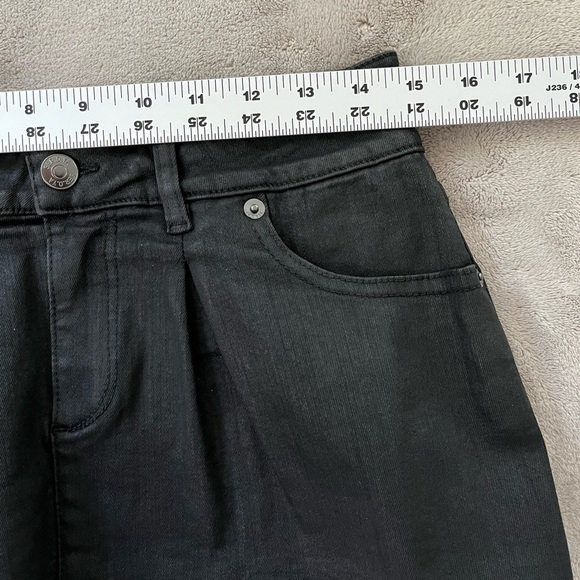 SER.O.YA RILEY WAX COATED BLACK DENIM MINI SKIRT 26 NEW Edgy Grunge Bikercore - Picture 13 of 14